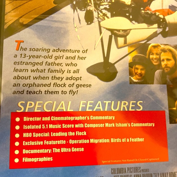 🆕 ONLY ONE! Fly Away Home DVD (Special Edition/Widescreen) - Picture 3 of 3